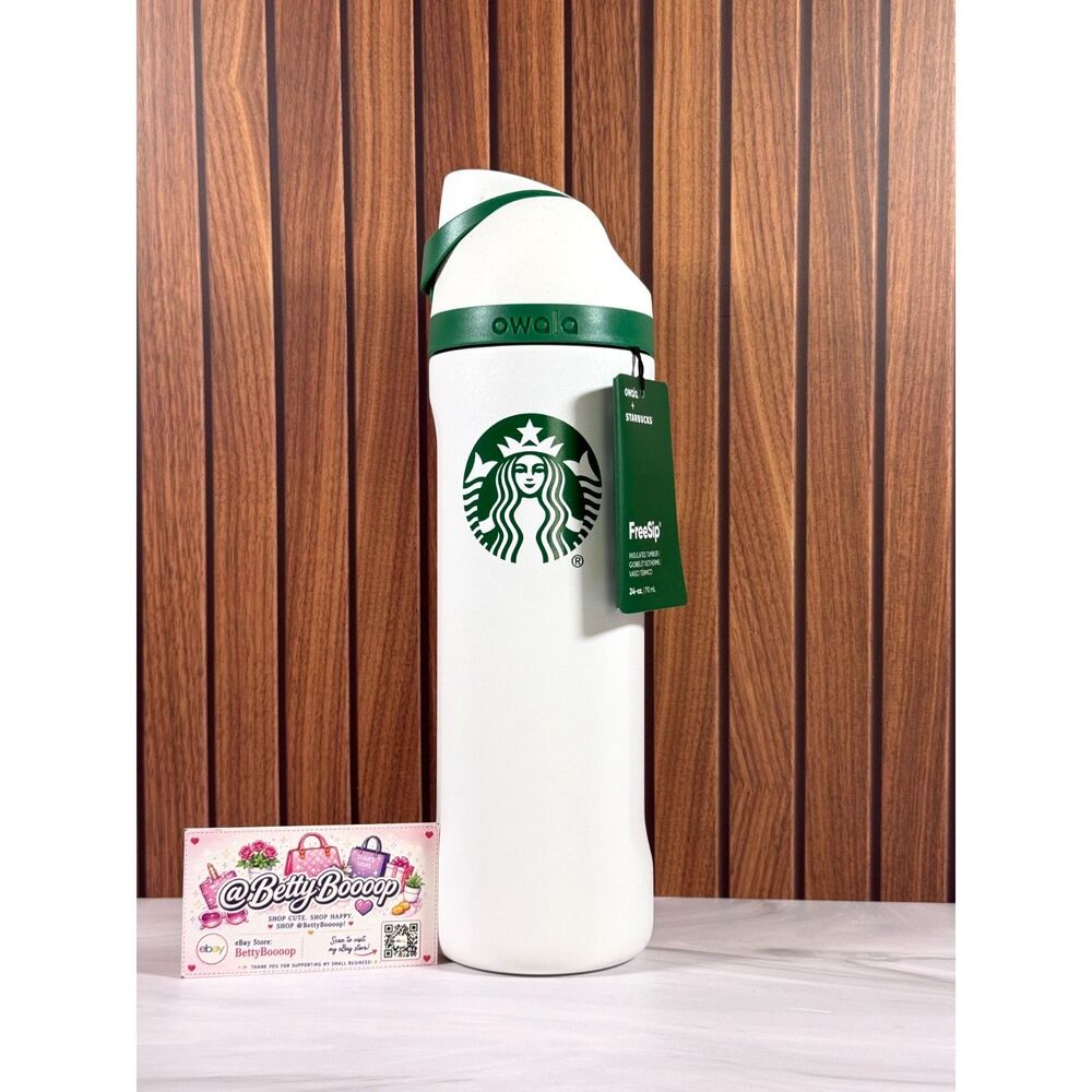 STARBUCKS X OWALA White Classic Siren Stainless Steel Bottle, 24 oz [NEW]
